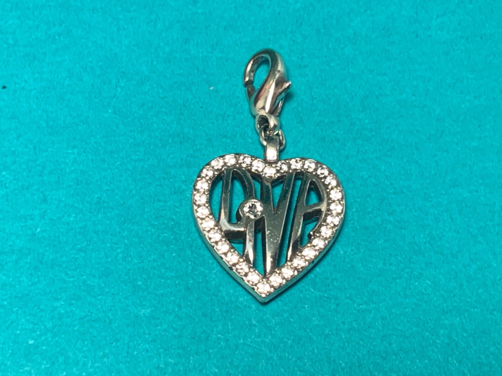🌸Brighton Silver Crystal Diva Heart Clip on Charm (C6 ) New 🌸
