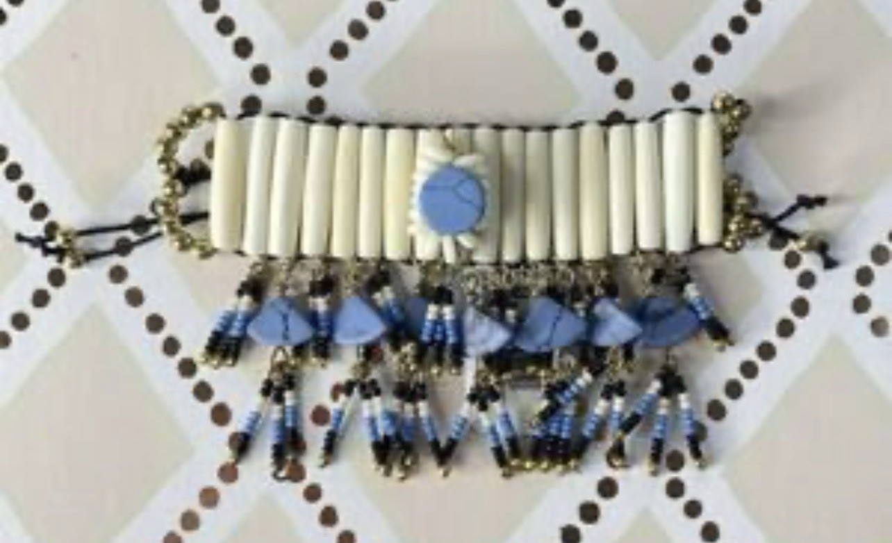 NWT SHIRALEAH Janelle Turquoise Ivory Beaded Bracelet Anthropologie Statement