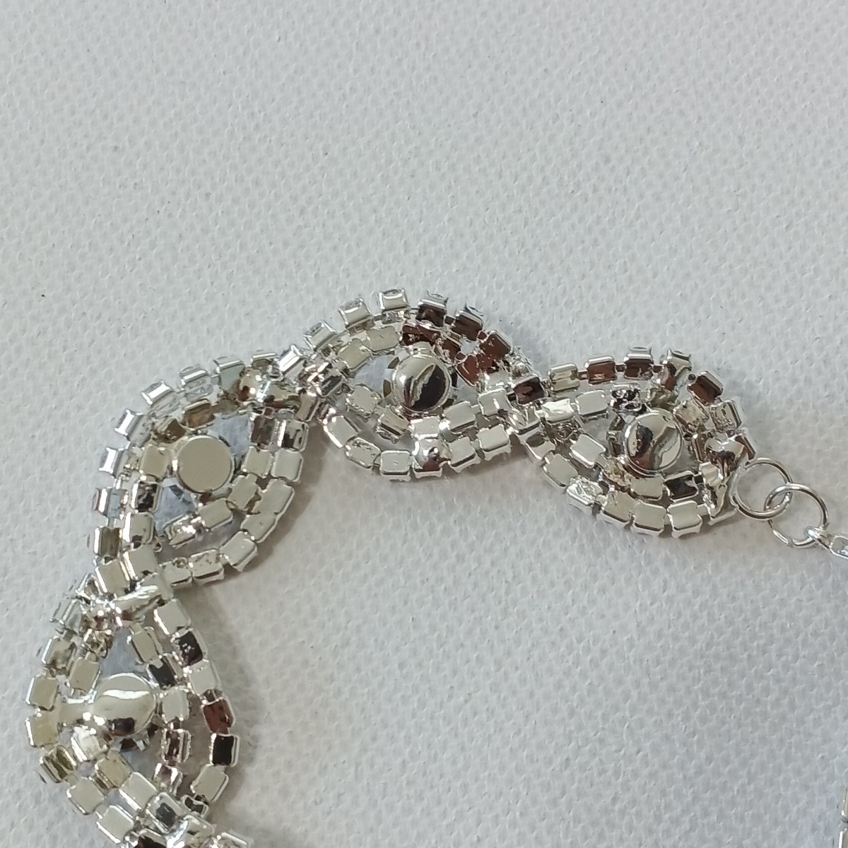 Women bracelet rhinestone 7.5 length brass plated