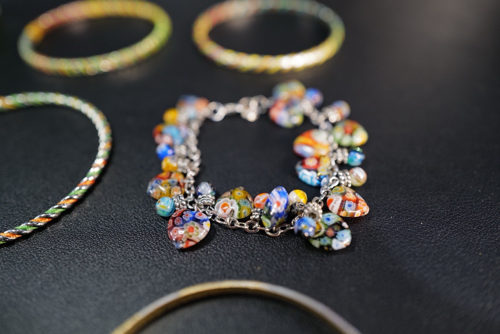 10 Pc Bracelet Multicolored Green Blue Yellow Red Mixed Styles Bangles Cuffs J21