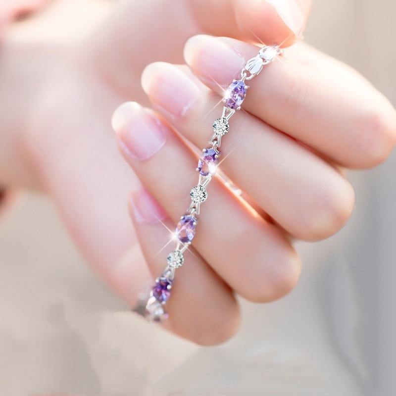 Women’s Fashion Synthetic Amethyst Bracelet Adjustable Bracelet Jewelry Copper