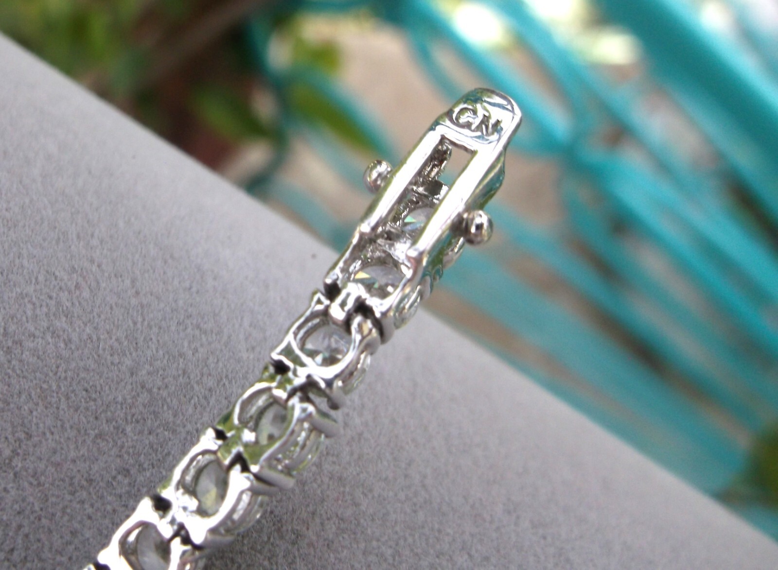 CUBIC ZIRCNIA 3MM RHODIUM PLATED SILVER TENNIS BRACELET by IBB