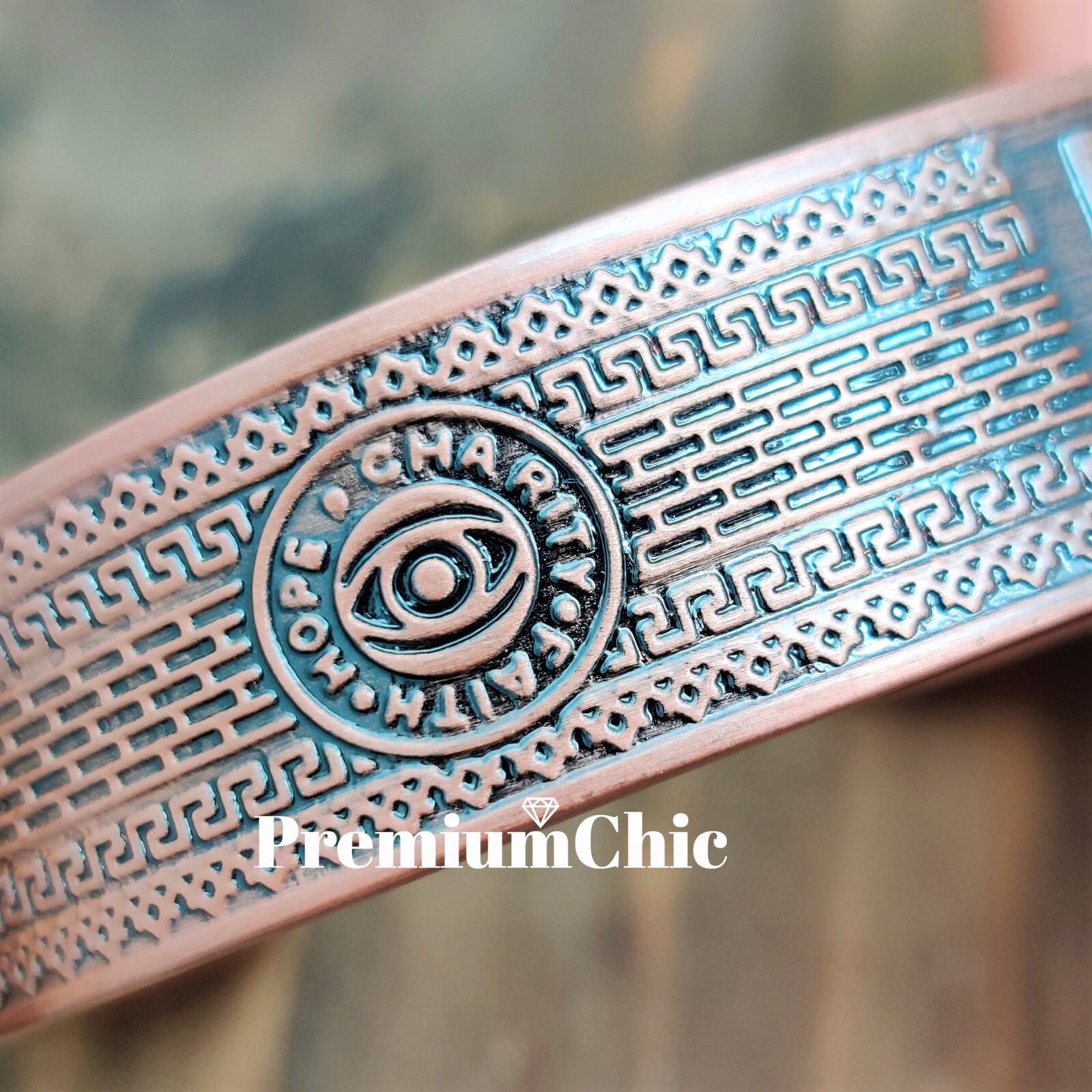 SOLID COPPER Magnetic Bracelet Arthritis Pain Therapy Energy Cuff Masonic Theme