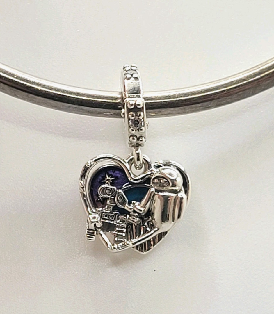Pandora Disney Pixar Wall-E & Eve Glow in Dark Dangle Charm 792518C01 *SEALED*