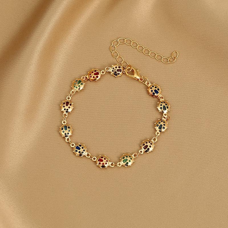 Exquisite colorful heart bracelet with zircon charm gift