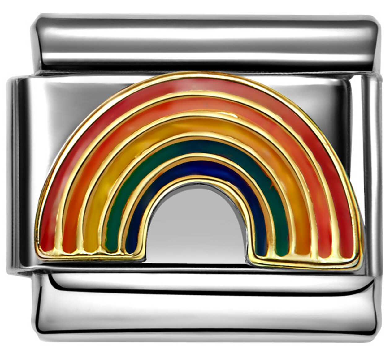 RAINBOW SUNSHINE LOVE Enamel Italian 9mm Charm NC016 Fits Traditional Classic