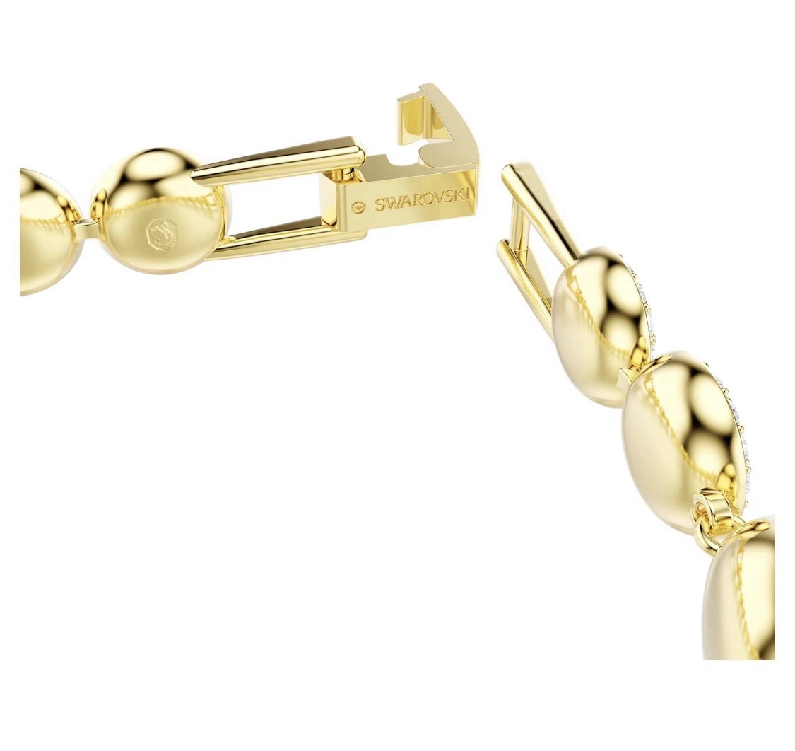 Swarovski-Una Angelic bracelet Round cut, Pavé, Medium, White, Gold-tone plated