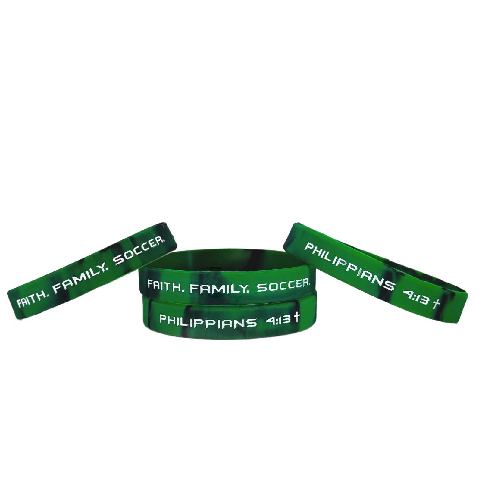 Faith Family Soccer – Sports Christian Rubber Bracelet