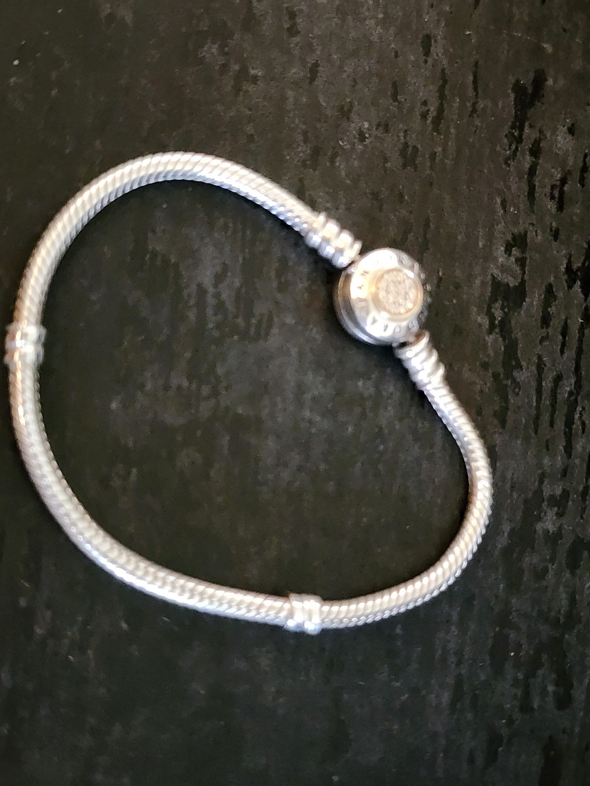 Authentic Pandora MOMENTS Logo Clasp Bracelet #590741CZ 6.5inch