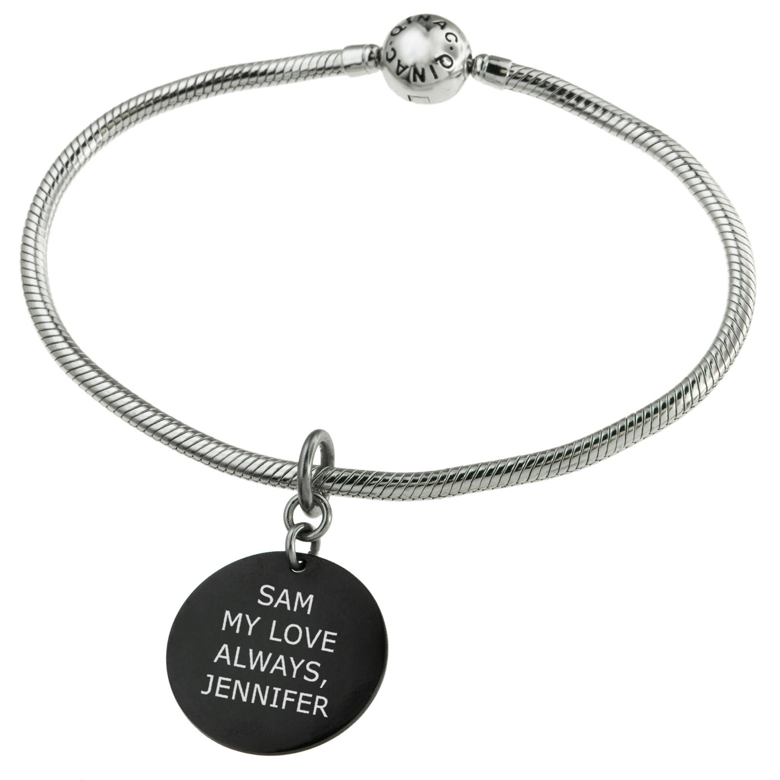 Personalized Photo and Message Engraving Custom Pendant Bead for Charm Bracelet