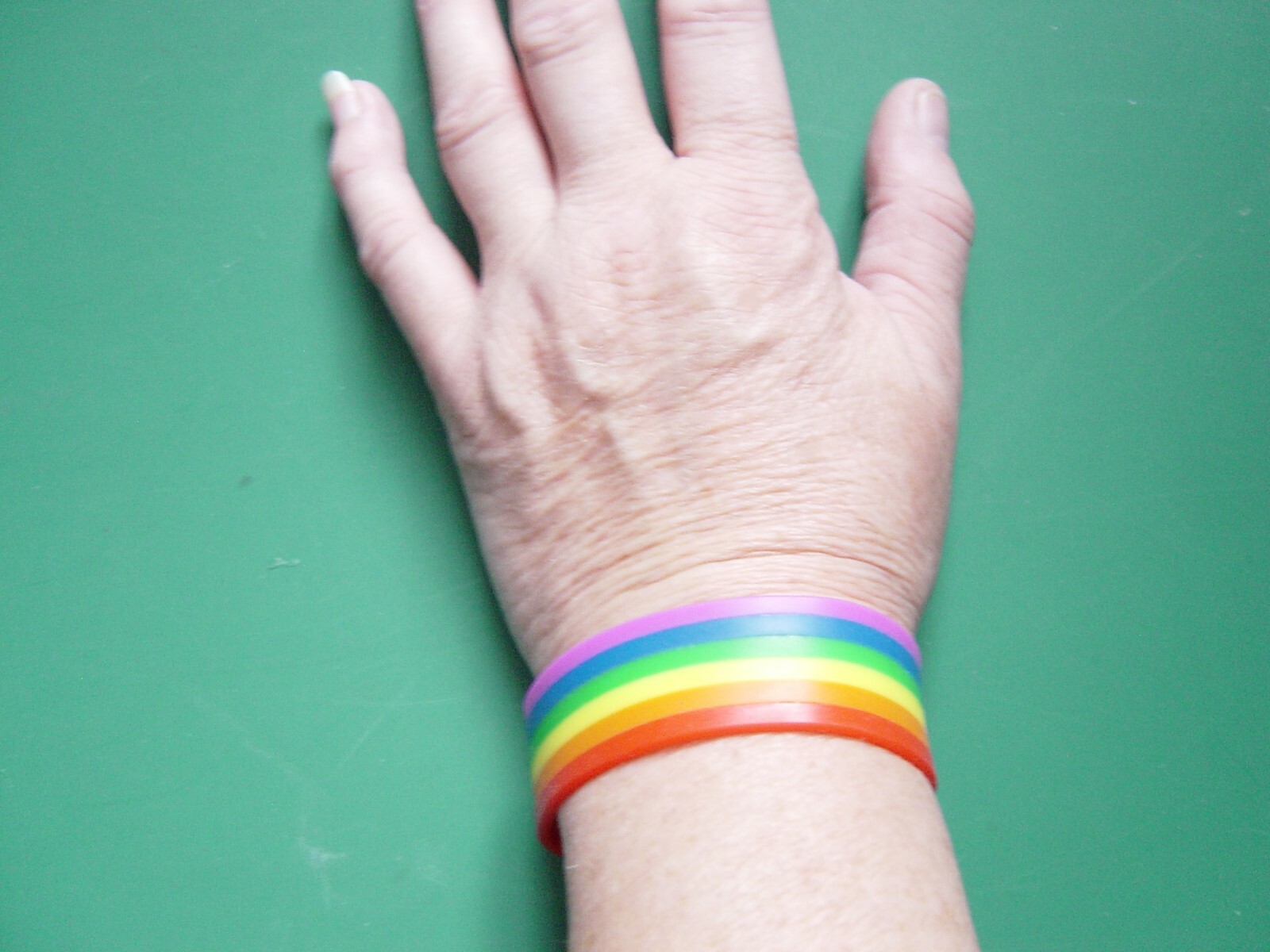 Wristband, Silicone bracelet, Pride Party, Rainbow, fancy dress, bright. NEW ,