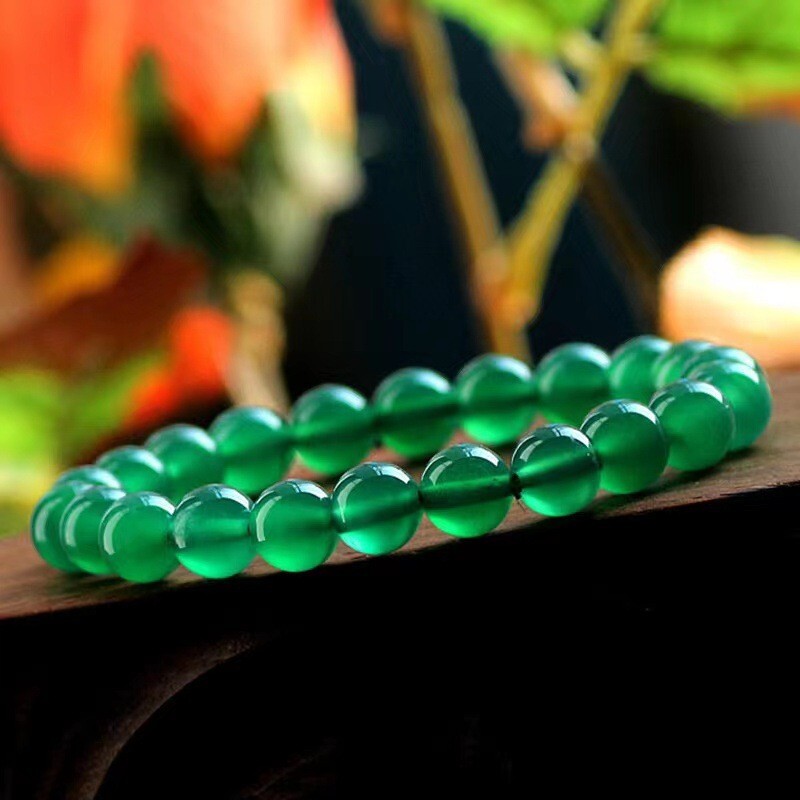 Natural Green Emerald 8mm Round Bead Healing Balance Women Stretch Bracelet Gift