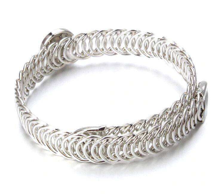 Mini Snap Jewelry Bracelet Silver Plated Wrap fits 12mm Ginger Petite Adjustable