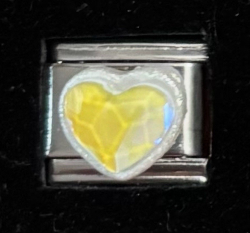 Raised Resin Heart Italian Charm Enamel Link 9MM K22 Style YH