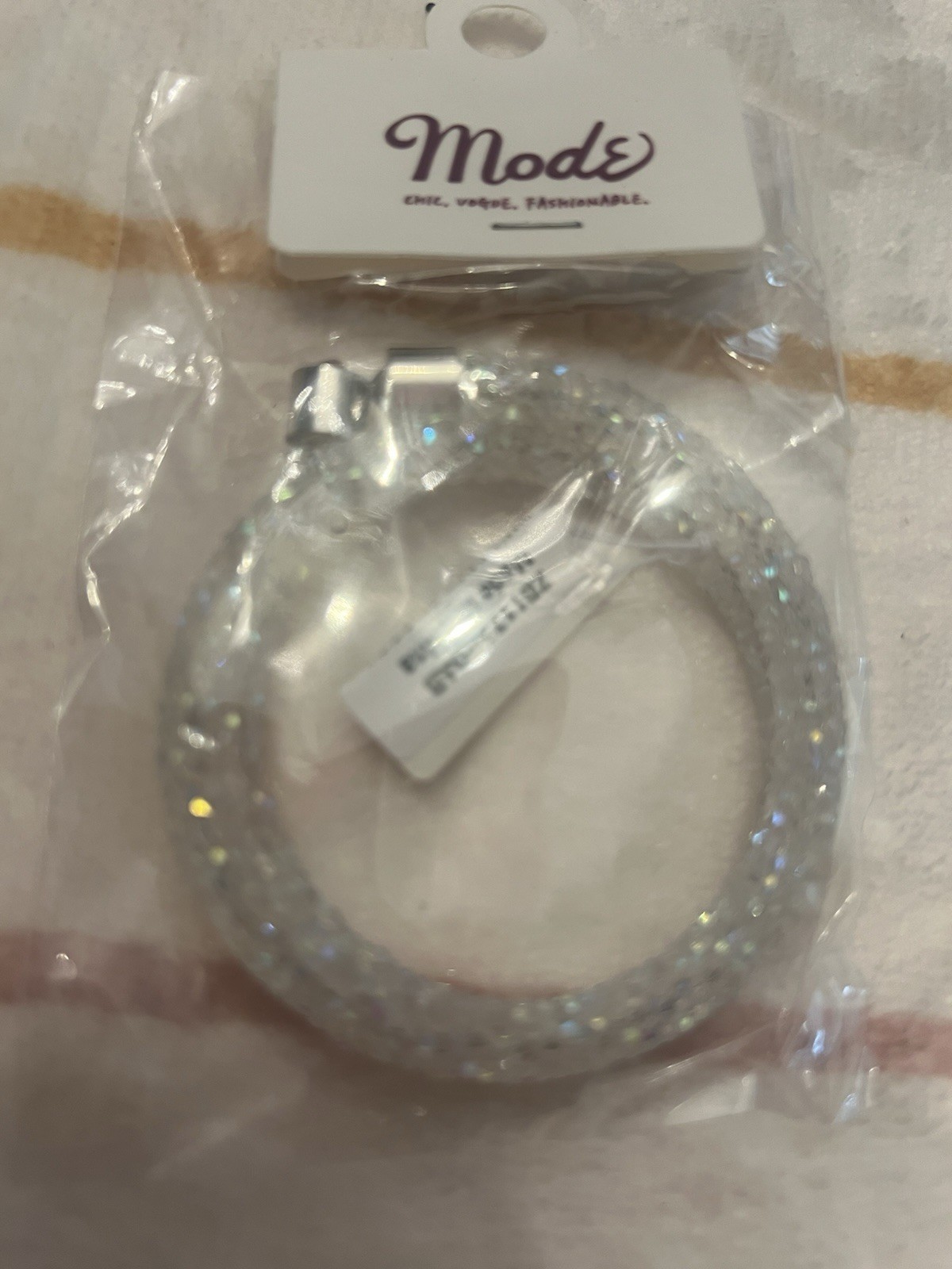 Mod Clear Crystal Bangle Bracelet Round White/Colorless Crystal Magnetic MPN