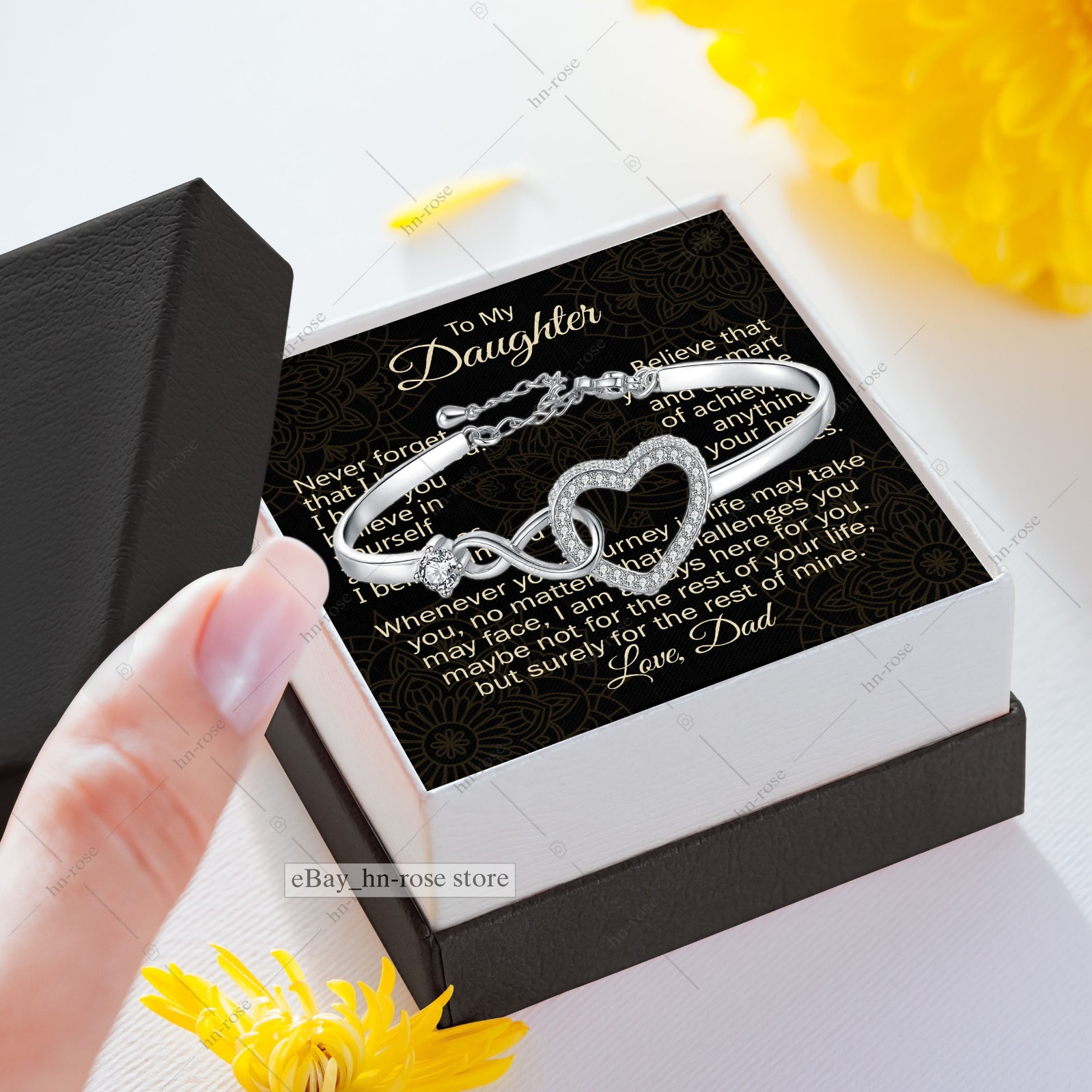 To My Daughter Star Heart Bracelet Gifts From Dad – Sentimental Jewelry For Her