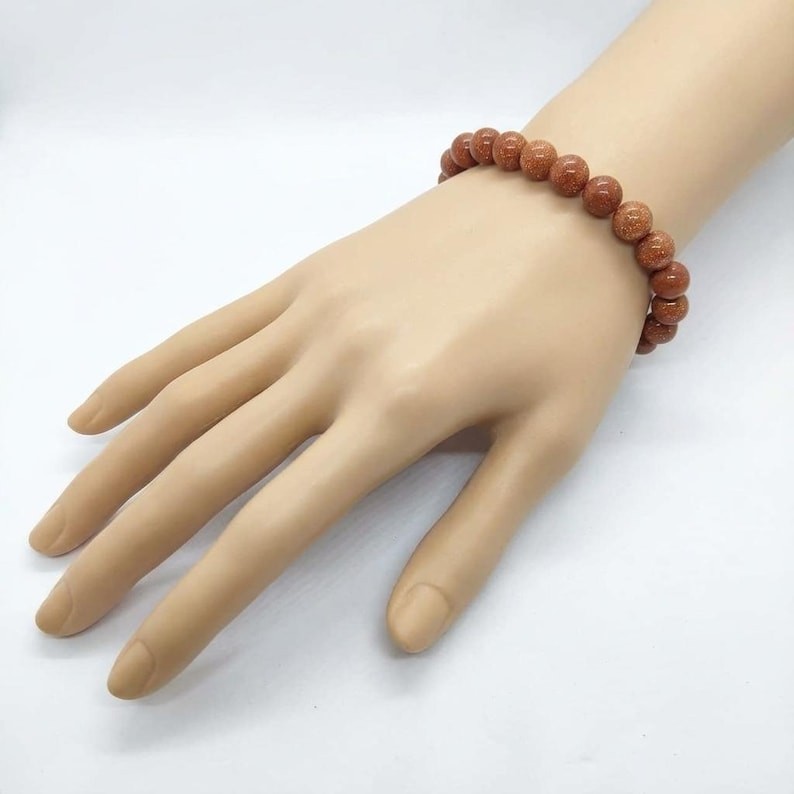 Brown Sunsitara Bracelet Stretch Beads, Meditation And Intention Jewellery