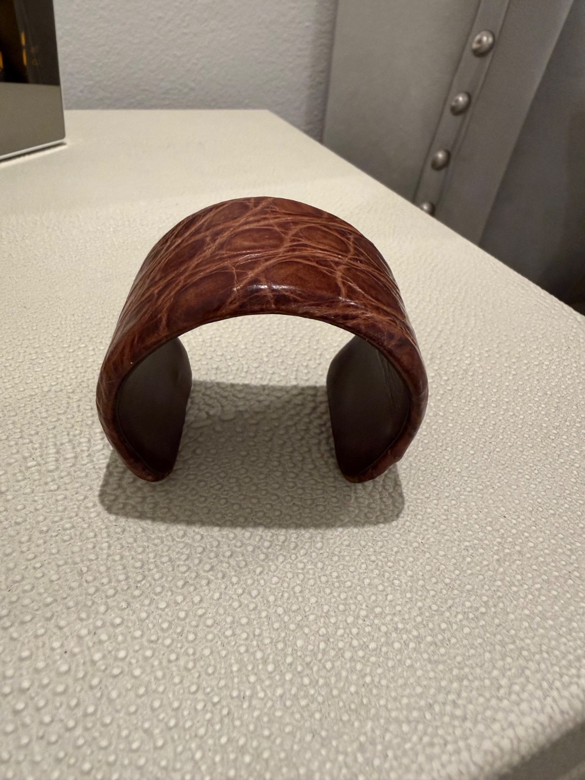 Brunello Cucinelli Leather Cuff Bangle Bracelet Made In Italy