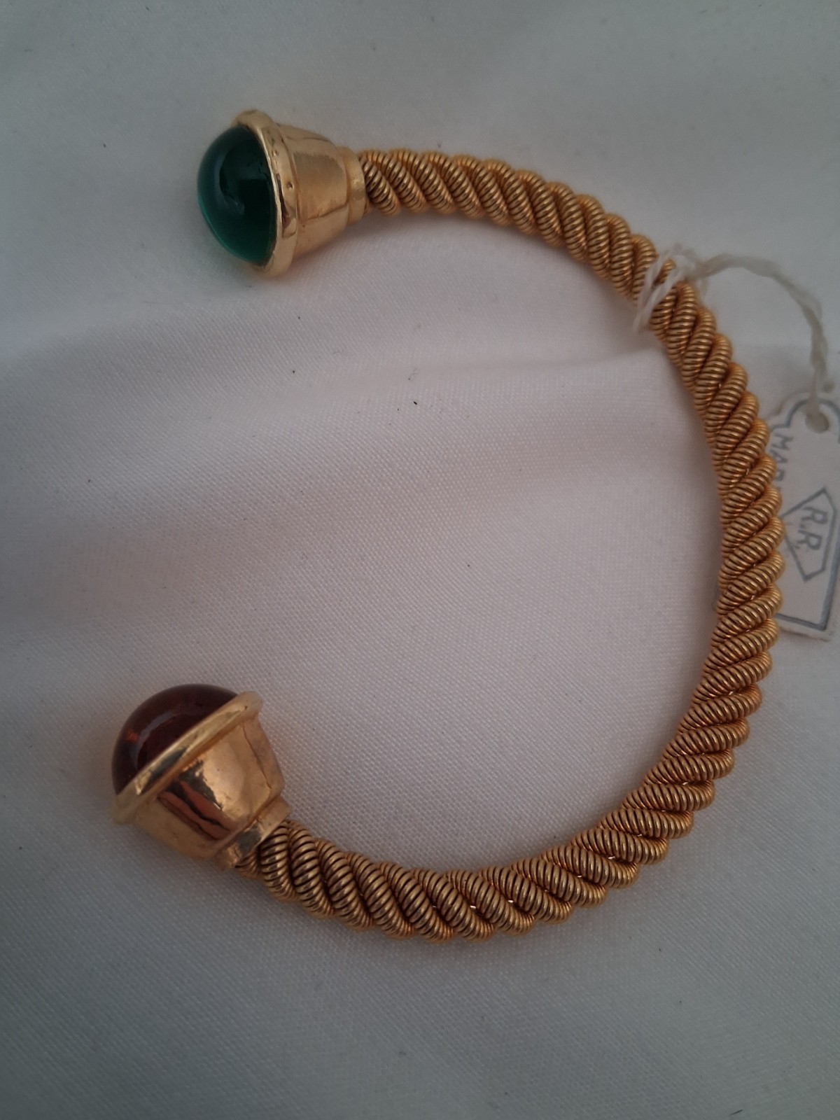 Goldtone Cuff Bracelet Spain Flexable Gift Holiday