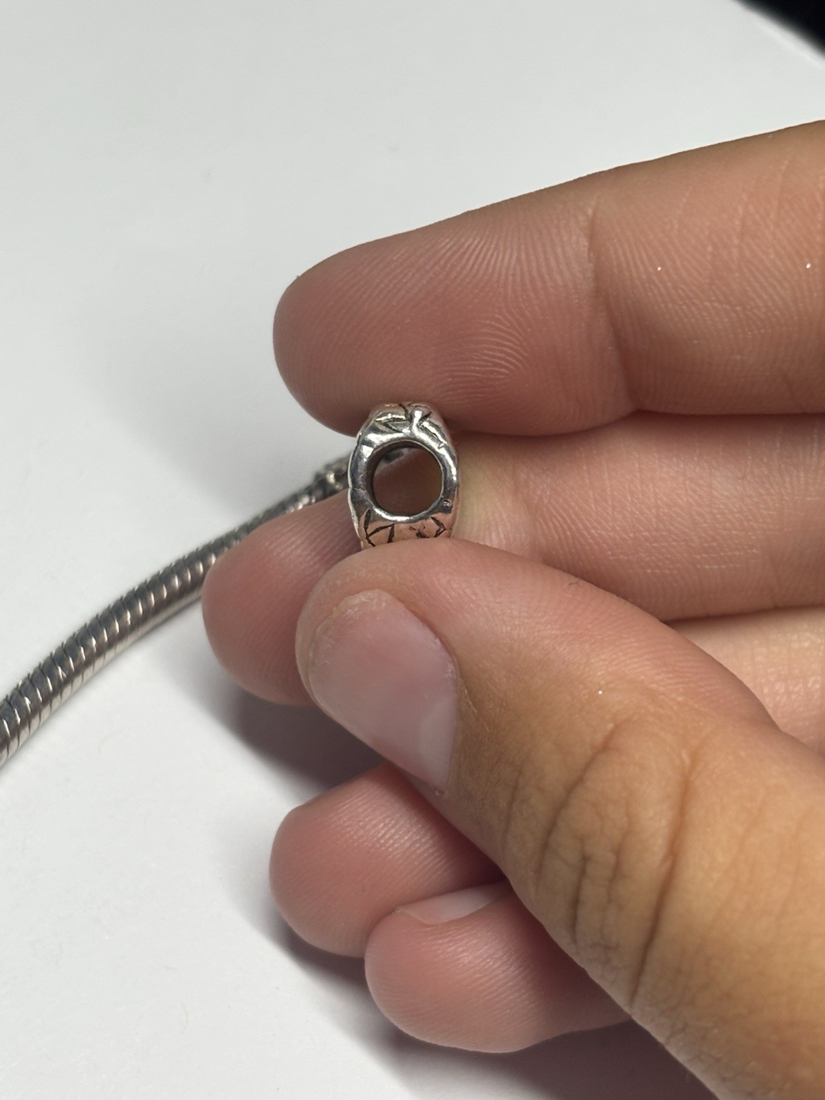 Family Heart Charm Bead Silver Tone Fits Snake Chain Charm Bracelet Unbranded