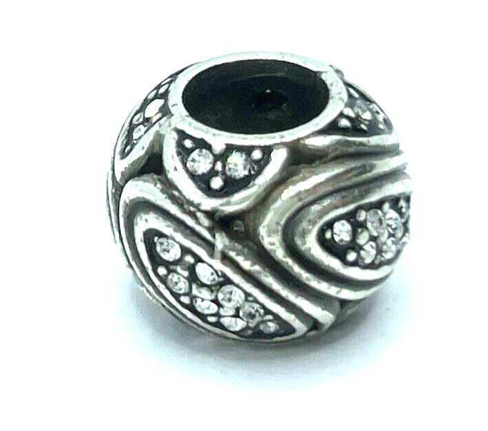 Brighton Orion Leaves White Colorless Crystals Silver Spacer Bead
