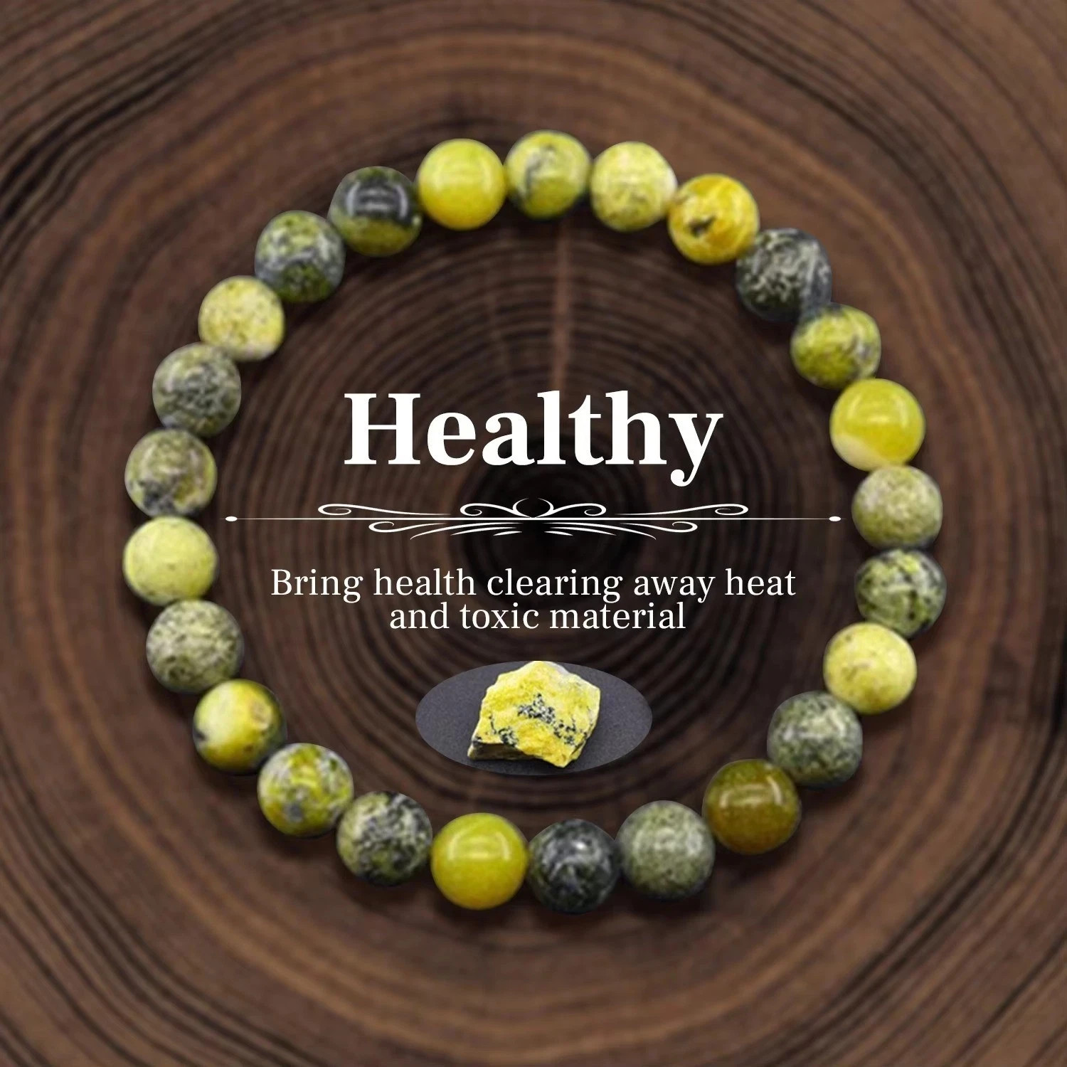 Natural Stone Symbolic Beaded Bracelet Women Men Anxiety Relief Protection Money