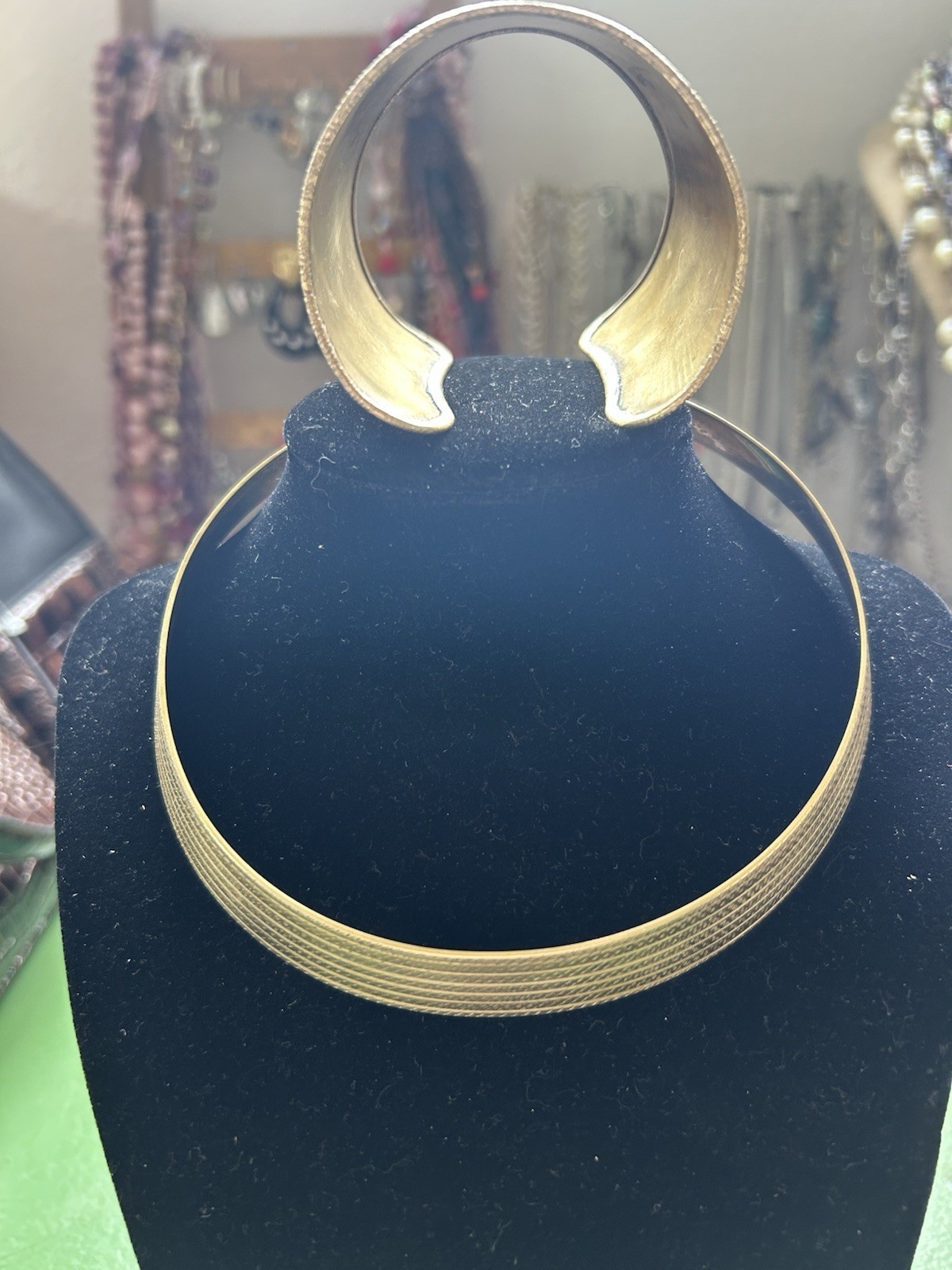 Vintage solid copper cuff and torque