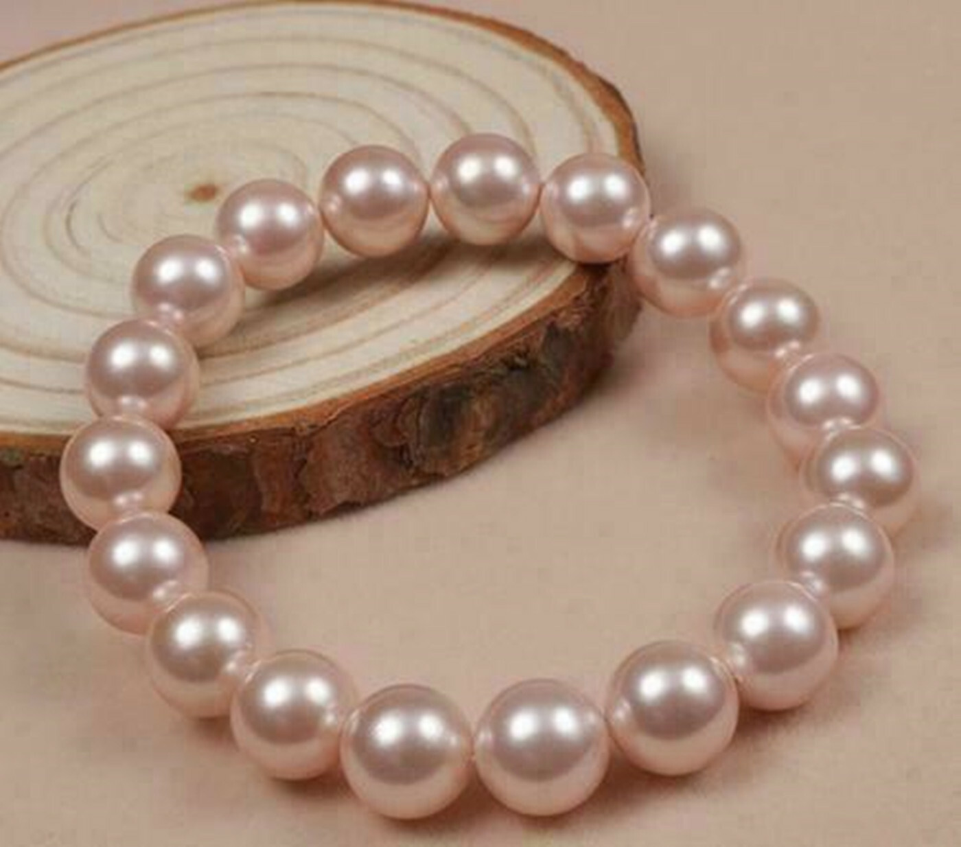 4 Color 8/10/12mm South Sea Shell Pearl Round Gemstone Bracelet 7.5 Inch AAA