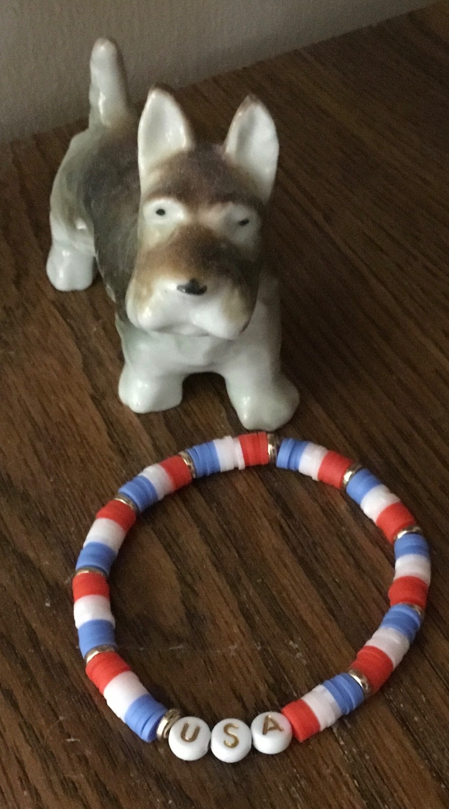 Handmade bracelet with clay beads and all handmade by myself Approx