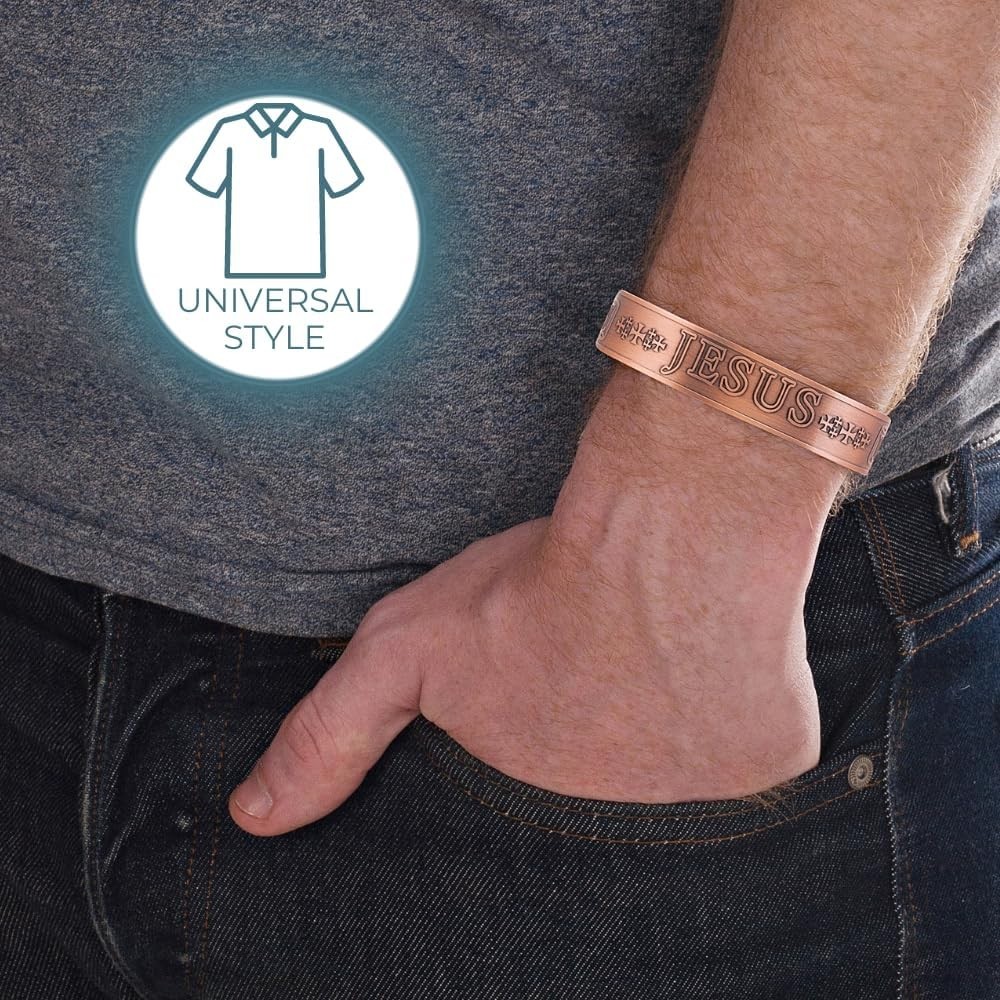 Willis Judd Men’s Pure Copper Bangle Magnetic Bracelet Deer Design Mountain Wild