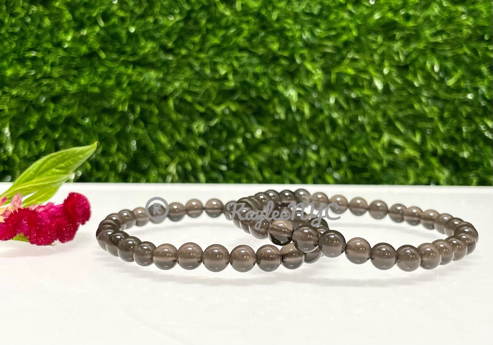 Wholesale Lot 6 Pcs Ice Obsidian 6mm 7.5” Crystal Healing Stretch Bracelet