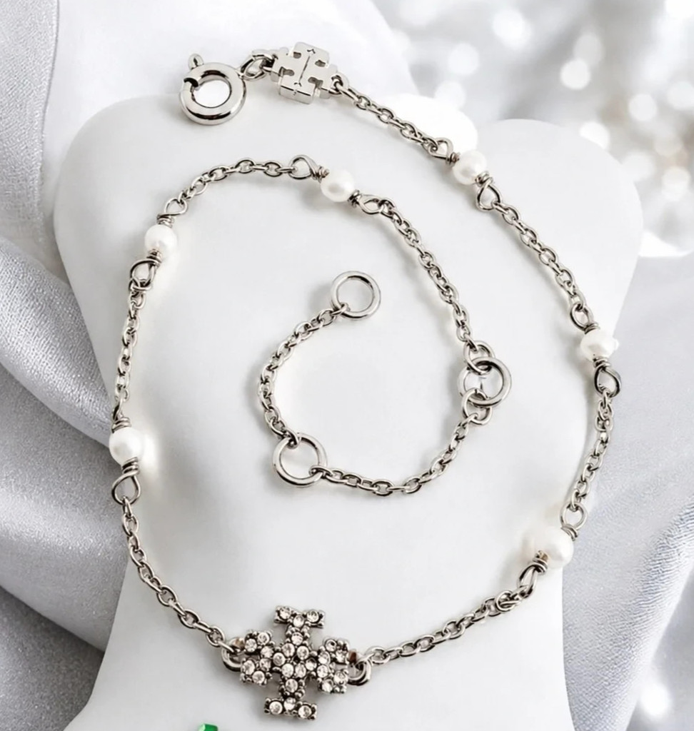Tory Burch Kira Pearl delicate bracelet.
