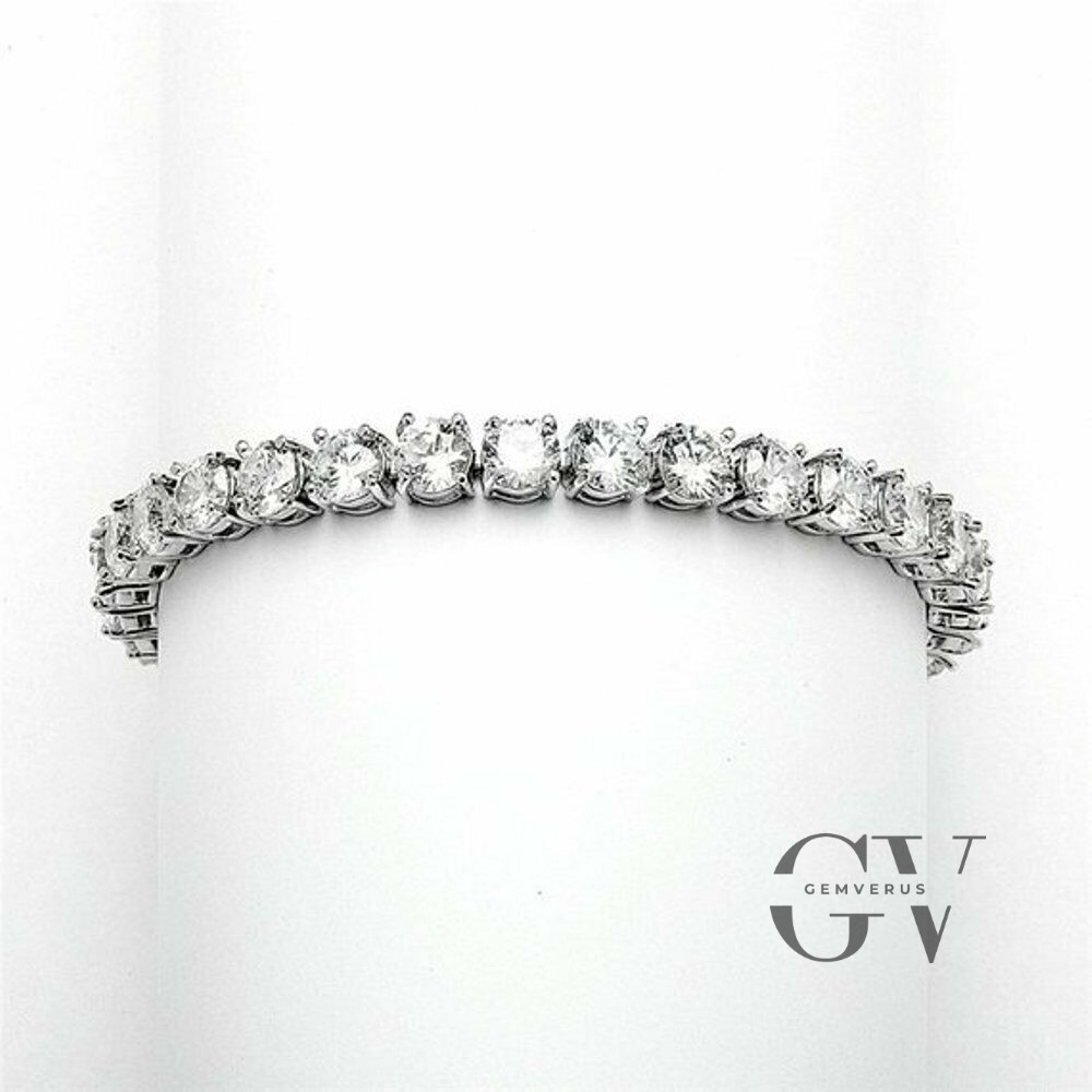 7.00 Carat Round Cut 7′ Inch Long Tennis Wedding Bracelet Solid 14K White Gold