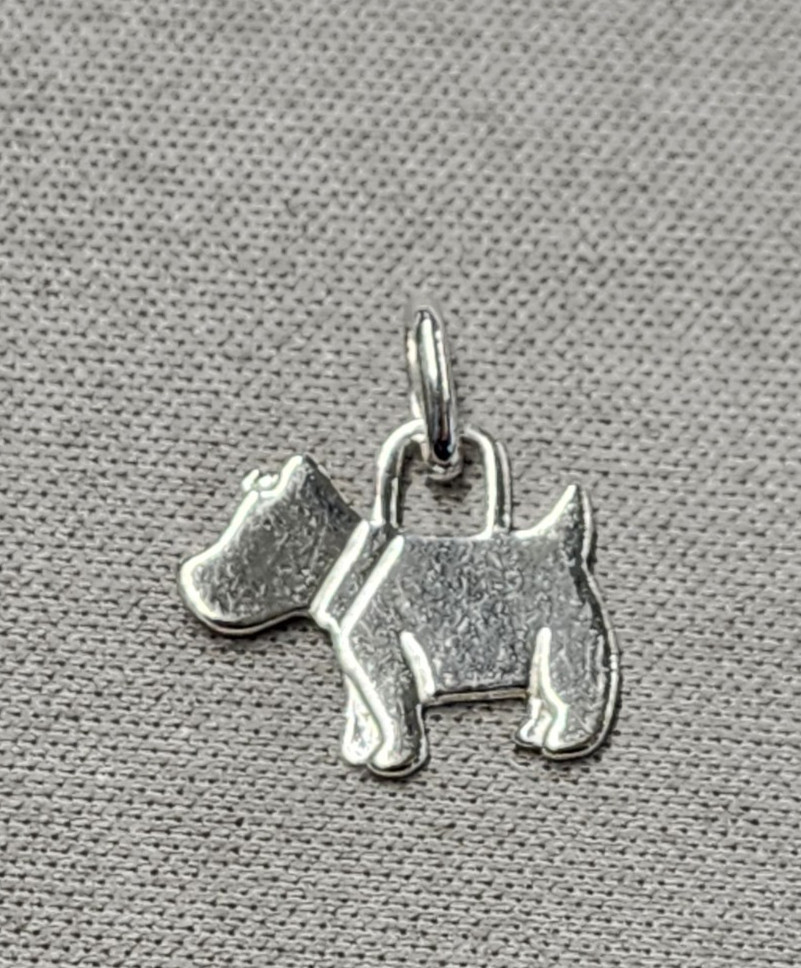 Dog Sterling Silver Charm 16mm