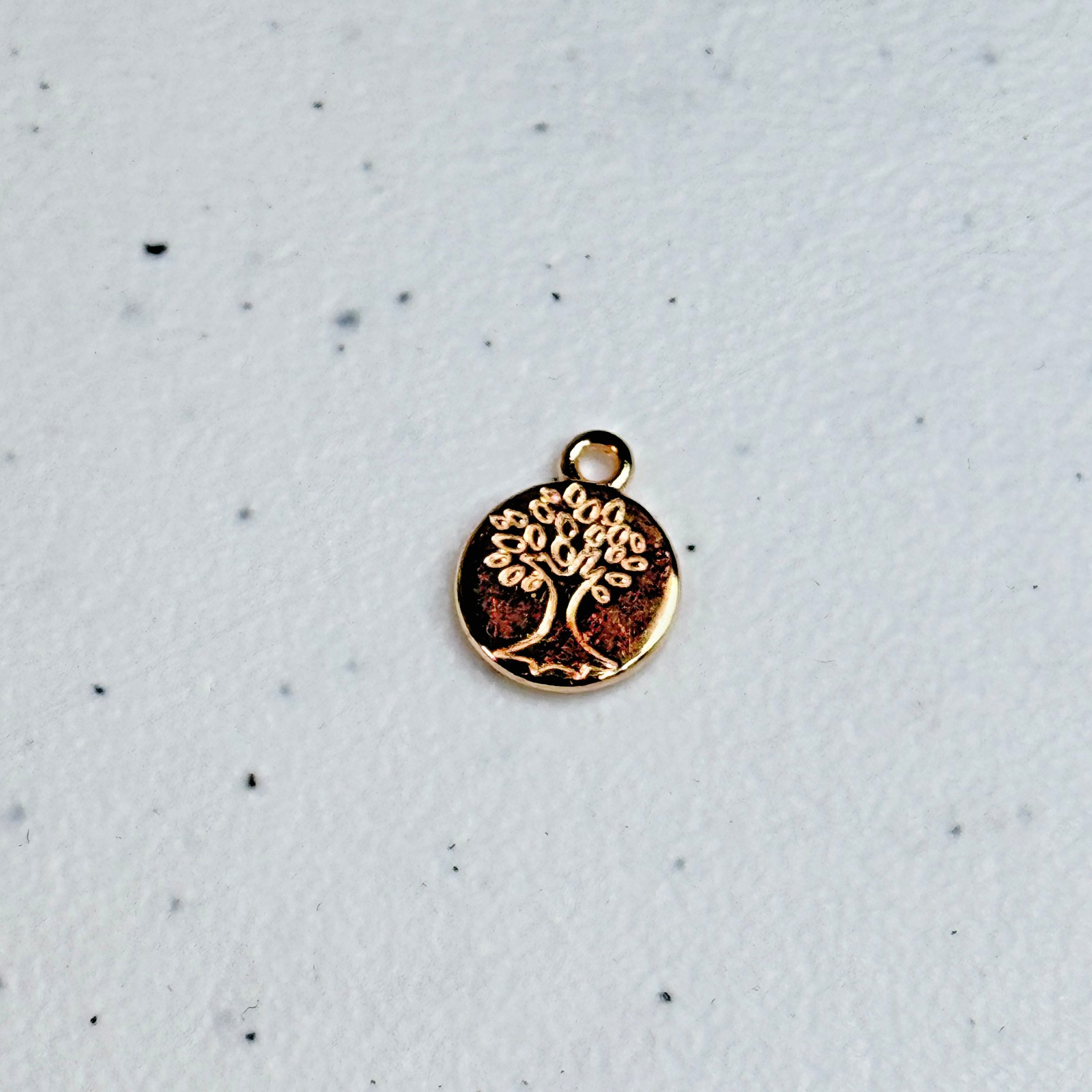 Tree Of Life Bracelet Charm Gold Tone Round Necklace Pendant Minimalist Jewelry