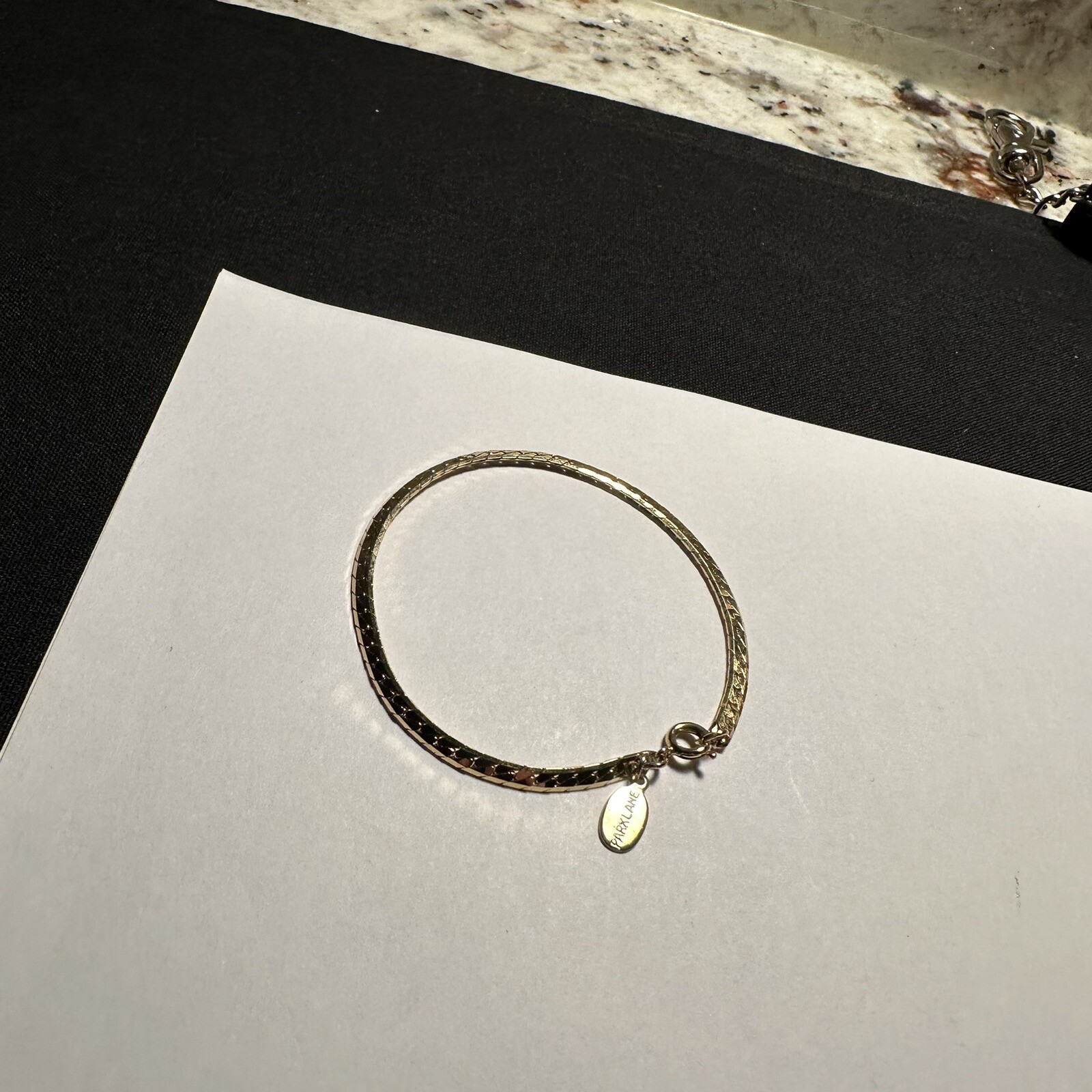 Women’s Dainty Signed Park Lane Gold Tone Chain Bracelet 6 7/8 Inch