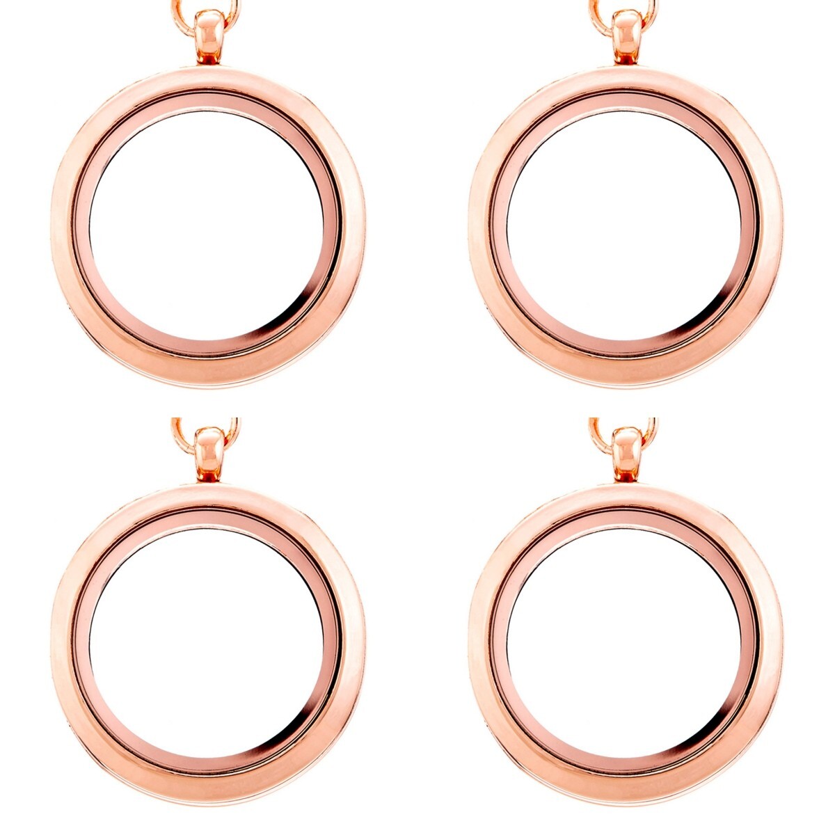 Four Pack of Floating Lockets at Wholesale Pricing – Locket Charm Custom Jewlery