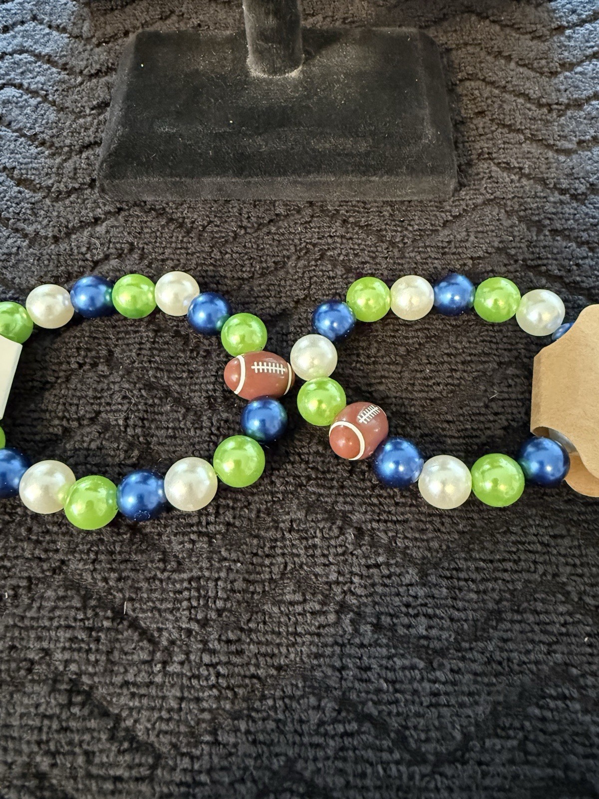 Lot Of 6 – Seahawks Colored Stretch Bracelets 6” To 7.5”