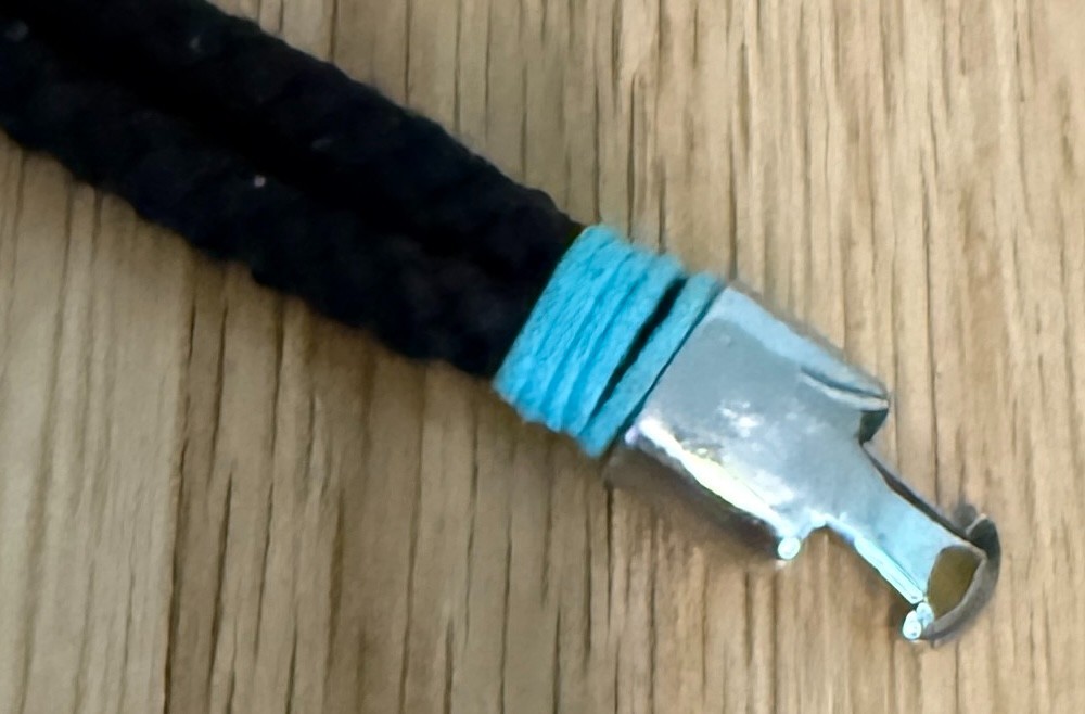 Nautical Knotted Rope bracelet with Silver Buckle (Black, Preowned)