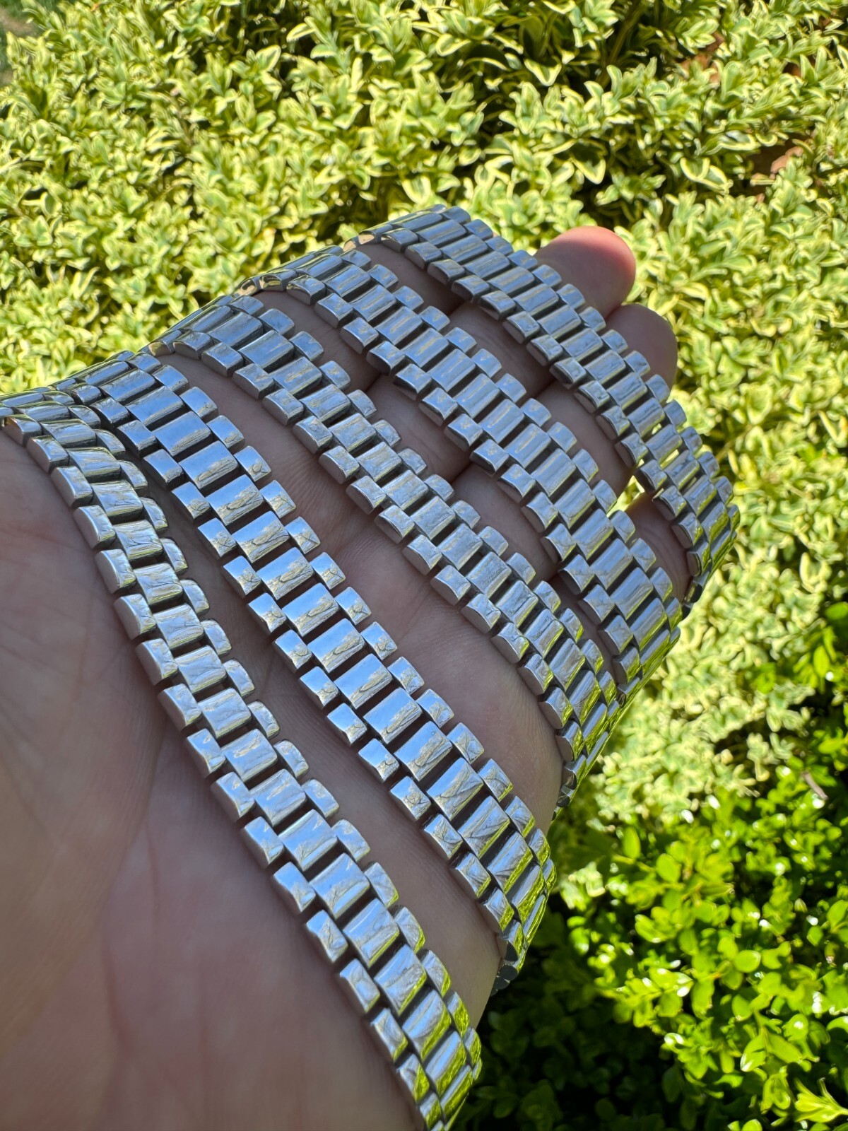 Custom Handmade Presidential Link Plain Bracelet Real 925 Sterling Silver 8-16mm