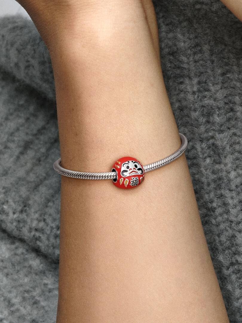 Pandora Japan Accessories Charm Red Daruma Doll With Box New