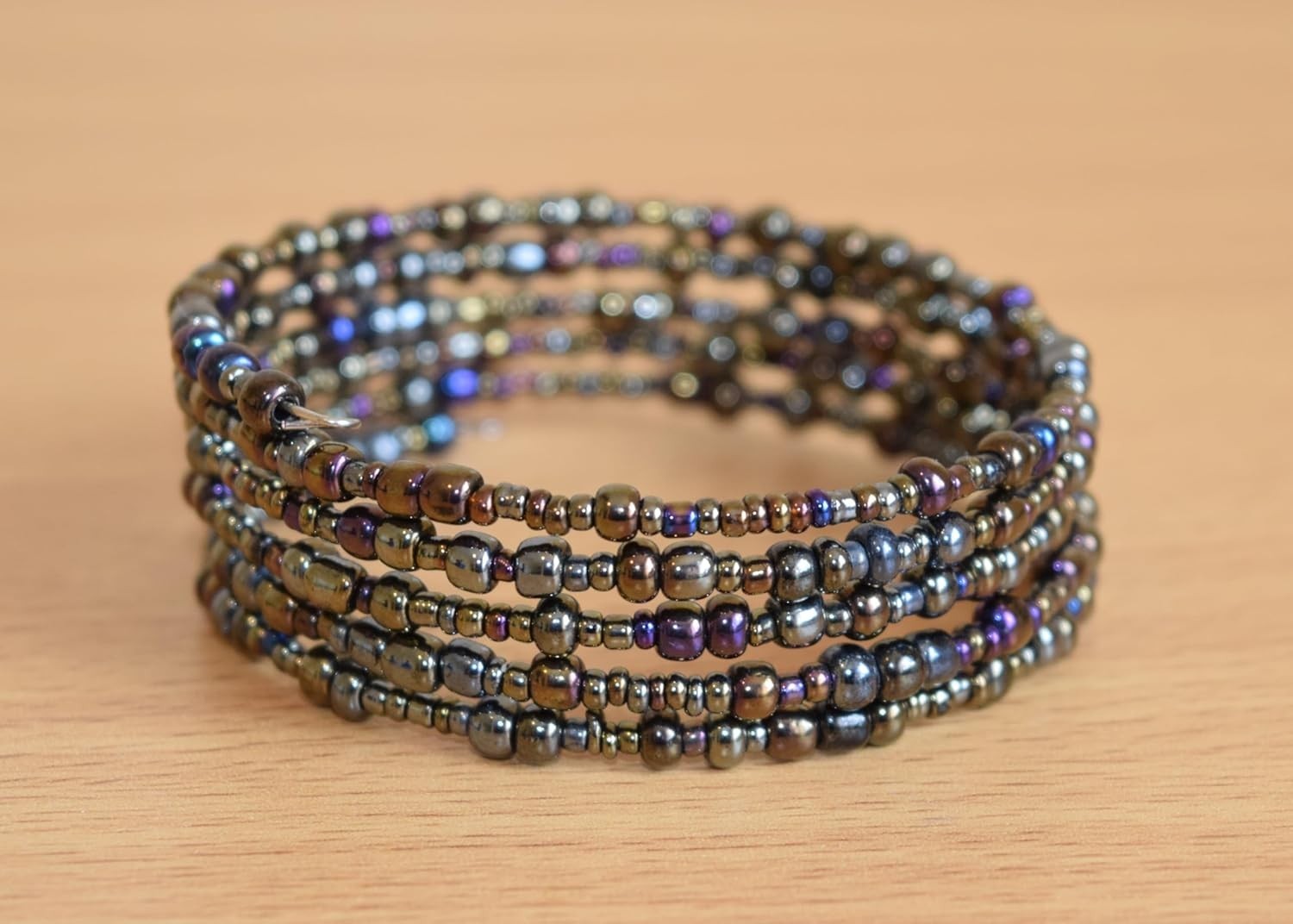 TEMBO AFRICA Set of 2 Beaded Bracelets for Women 5 loops each 10 loops in tot…