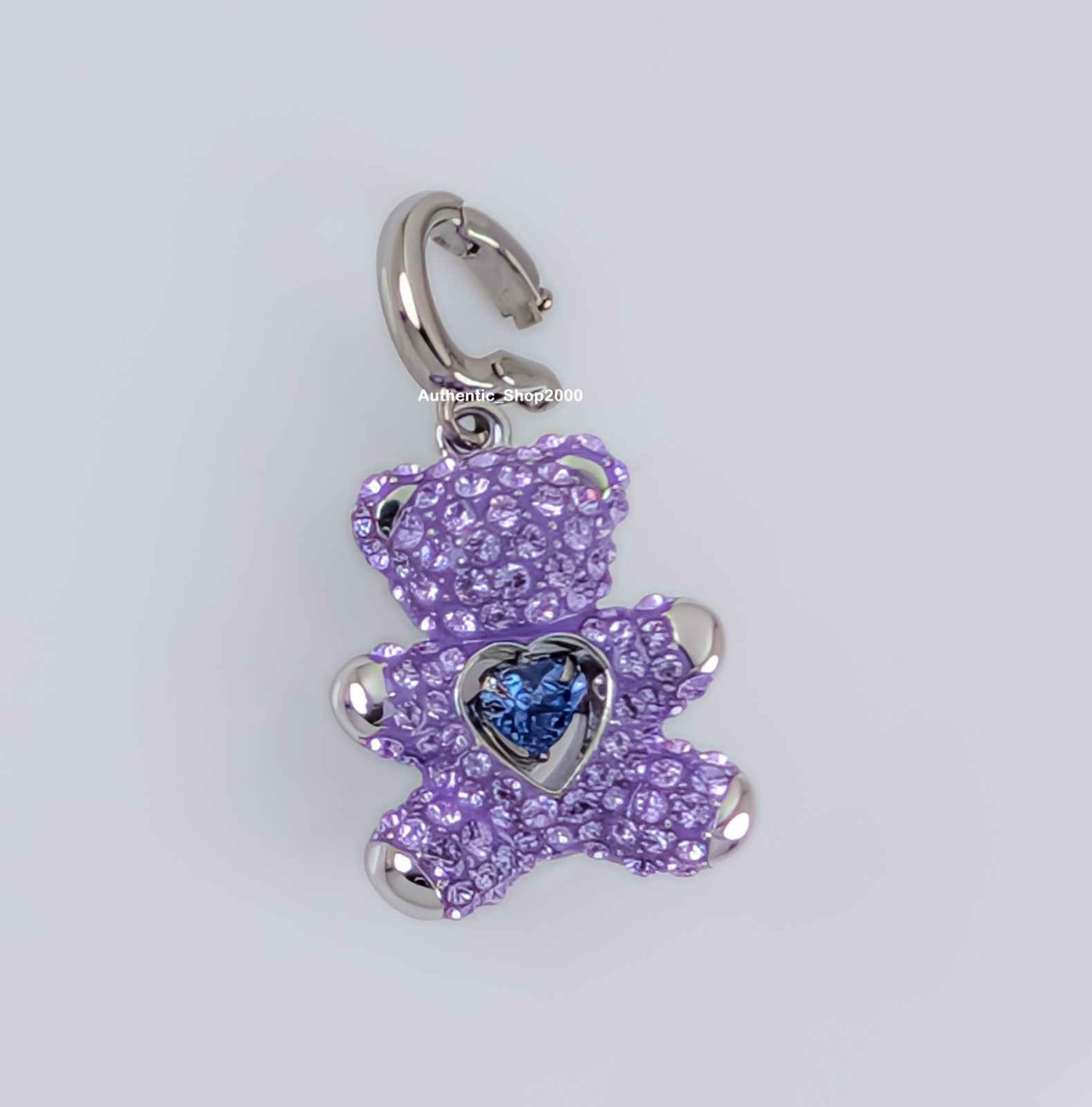 New 100% Authentic SWAROVSKI Purple Teddy Bear Idyllia Charm Pendant 5745610