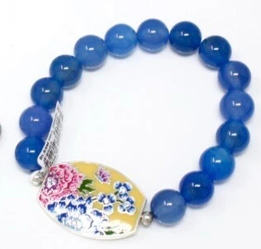 NWTag Brighton BLOSSOM HILL Floral Blue Yellow Stretch Bracelet MSRP $88