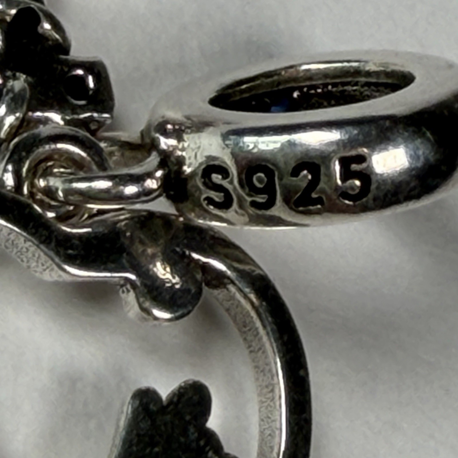 S925 Silver Anchor & Heart Dangle Charm Sea Theme