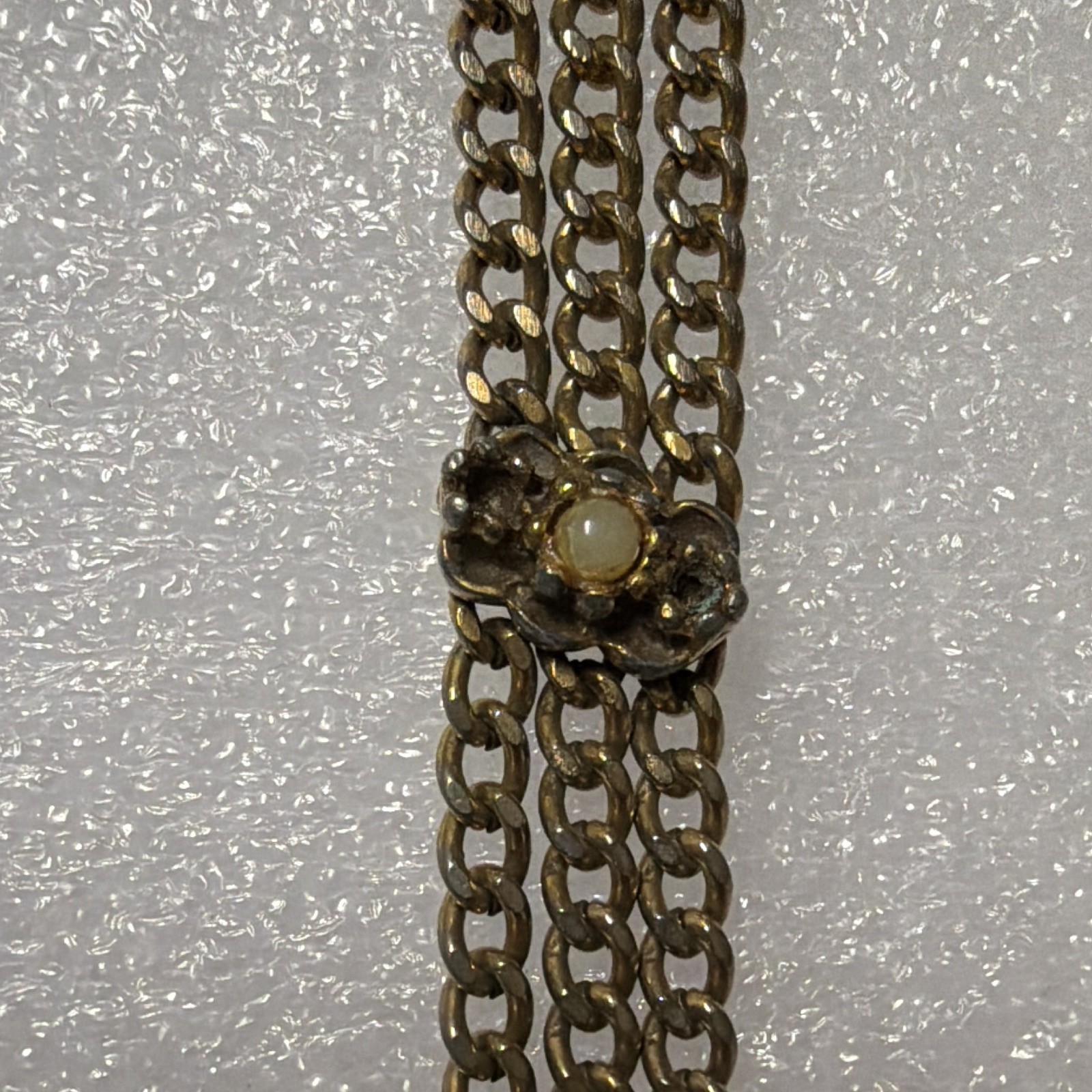 Vintage Goldette N.Y. Multi Strand Slide Bracelet Missing Stones Repair