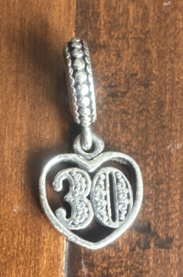 Authentic PANDORA 30 Years of Love Pendant Dangle Charm Anniversary, Birthday