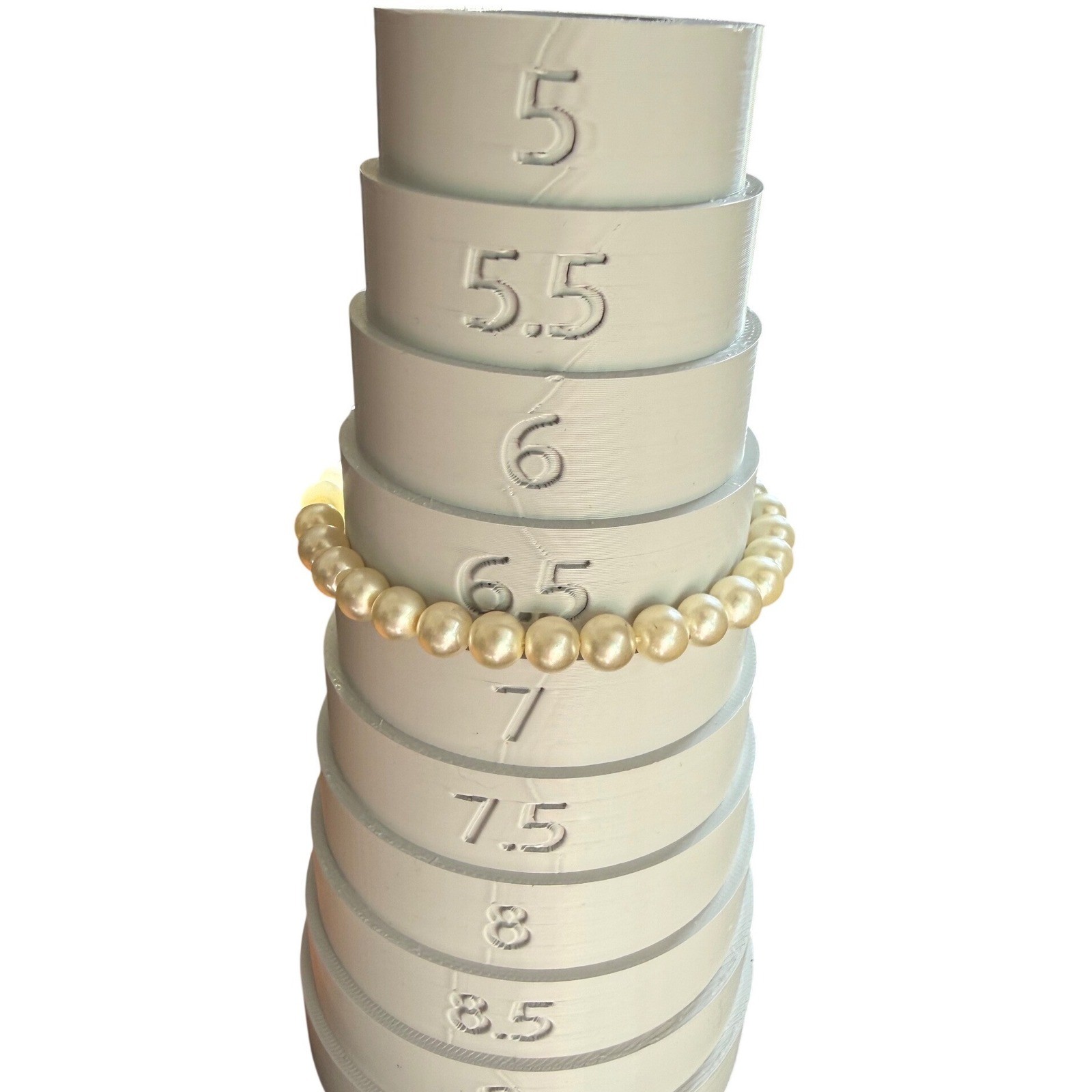 Vintage Ivory Faux Pearl Strand Bracelet Silver Tone Filigree Clasp 6.5 “