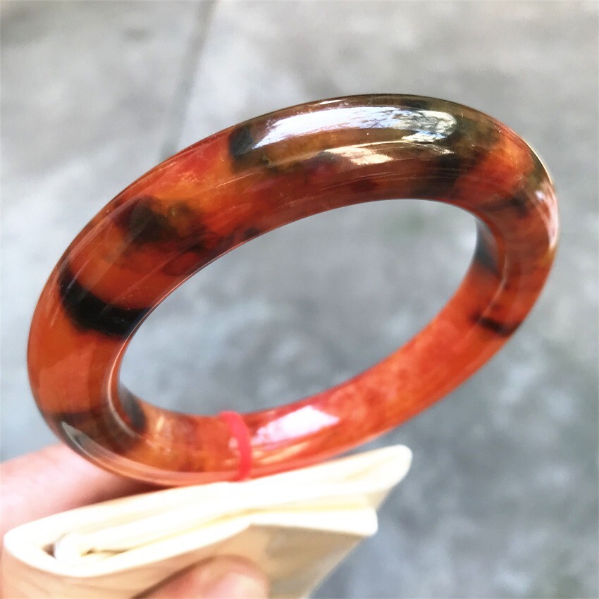 58MM Natural Icy Red Jadeite Jade Bracelet Bangle Myanmar Jade Bracelet
