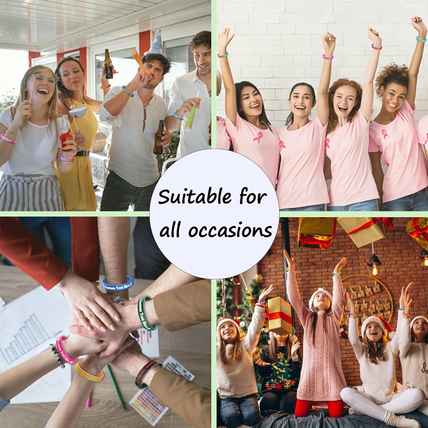 Ultra Thin Personalized Silicone Bracelets Custom Rubber Wristbands Events Gifts